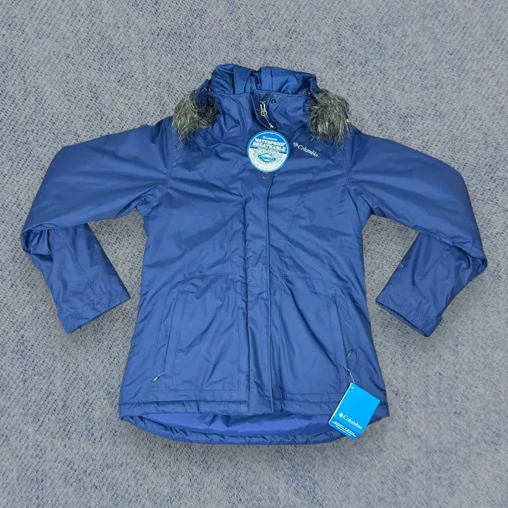 Columbia Women’s Winter Coat Waterproof Jacket - Blue, Size: XS, Faux Fur Hood - Picture 3 of 8